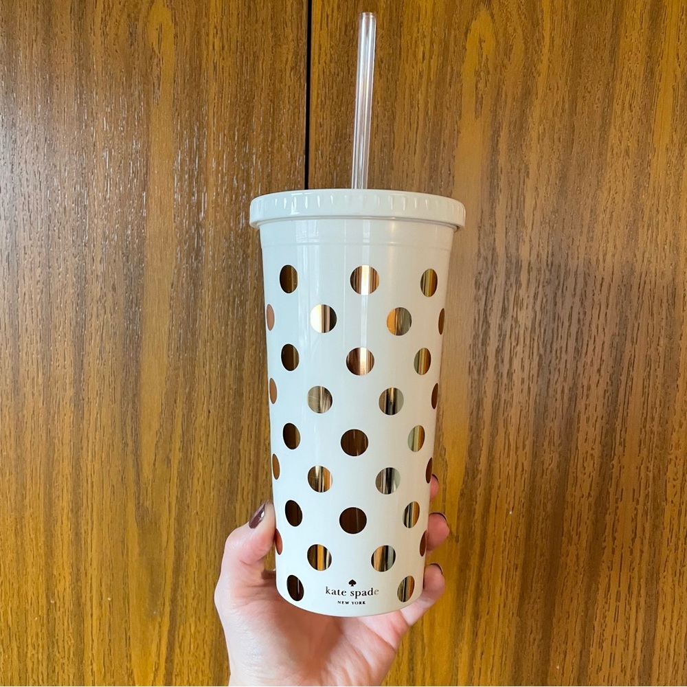 Kate Spade polka dot tumbler